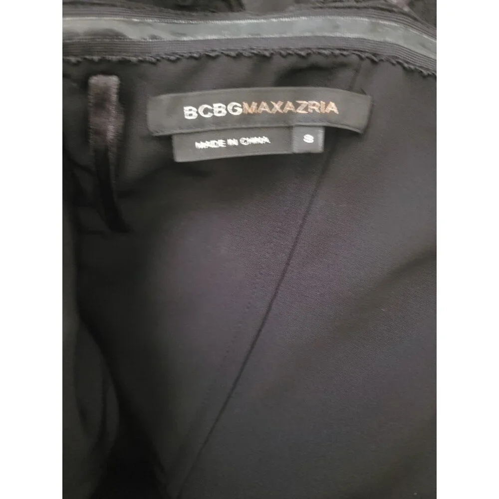 BCBGMaxAzria Black Eyelet Strapless Dress Fully Lined Size 8 - Picture 4 of 6